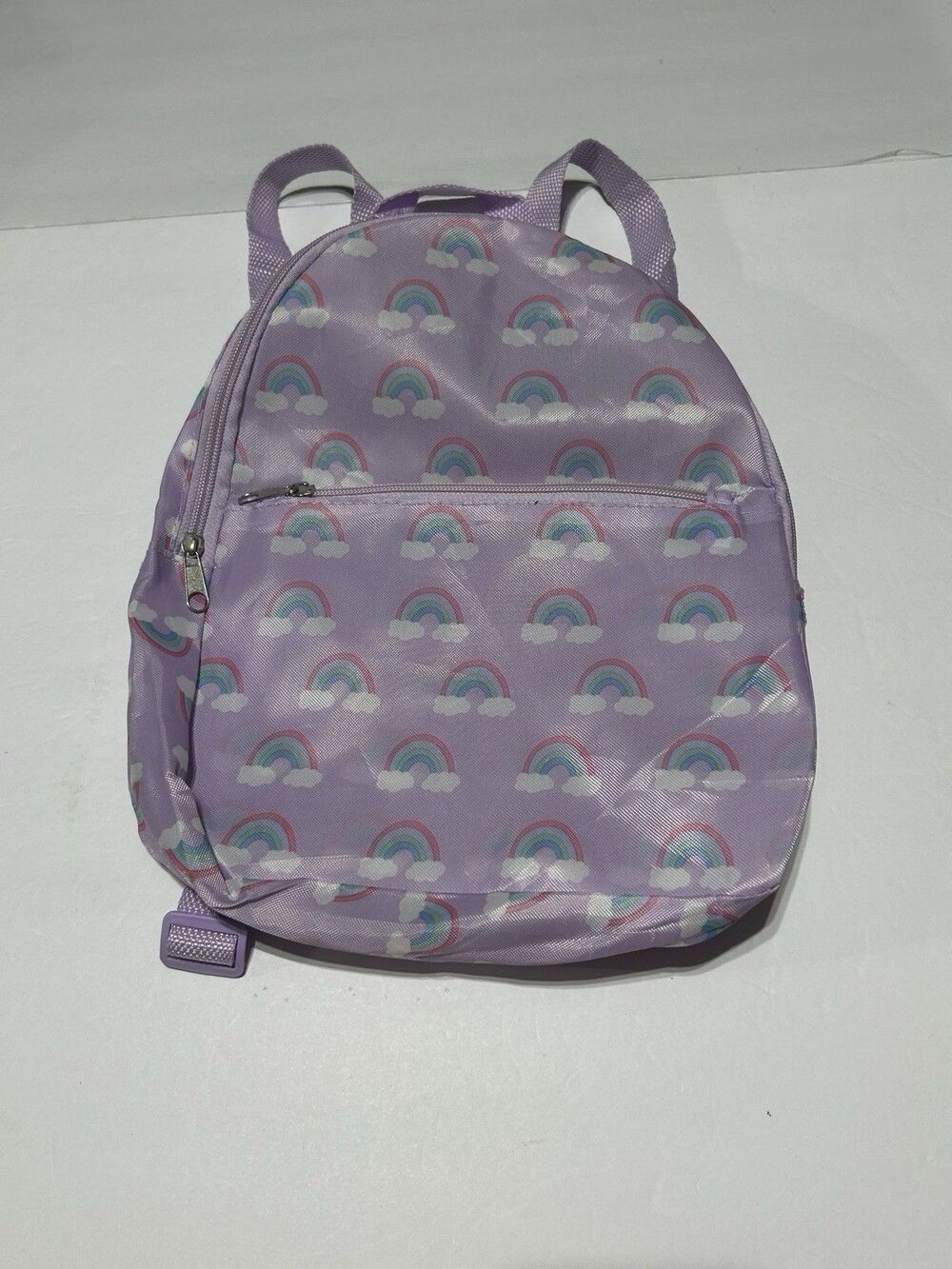 Purple Rainbow Print Kids Backpack Small Casual School Bag